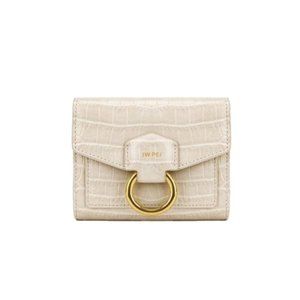 NEW JW PEI Ivory White Stella Crocodile Pattern Vegan Leather Trifold Wallet